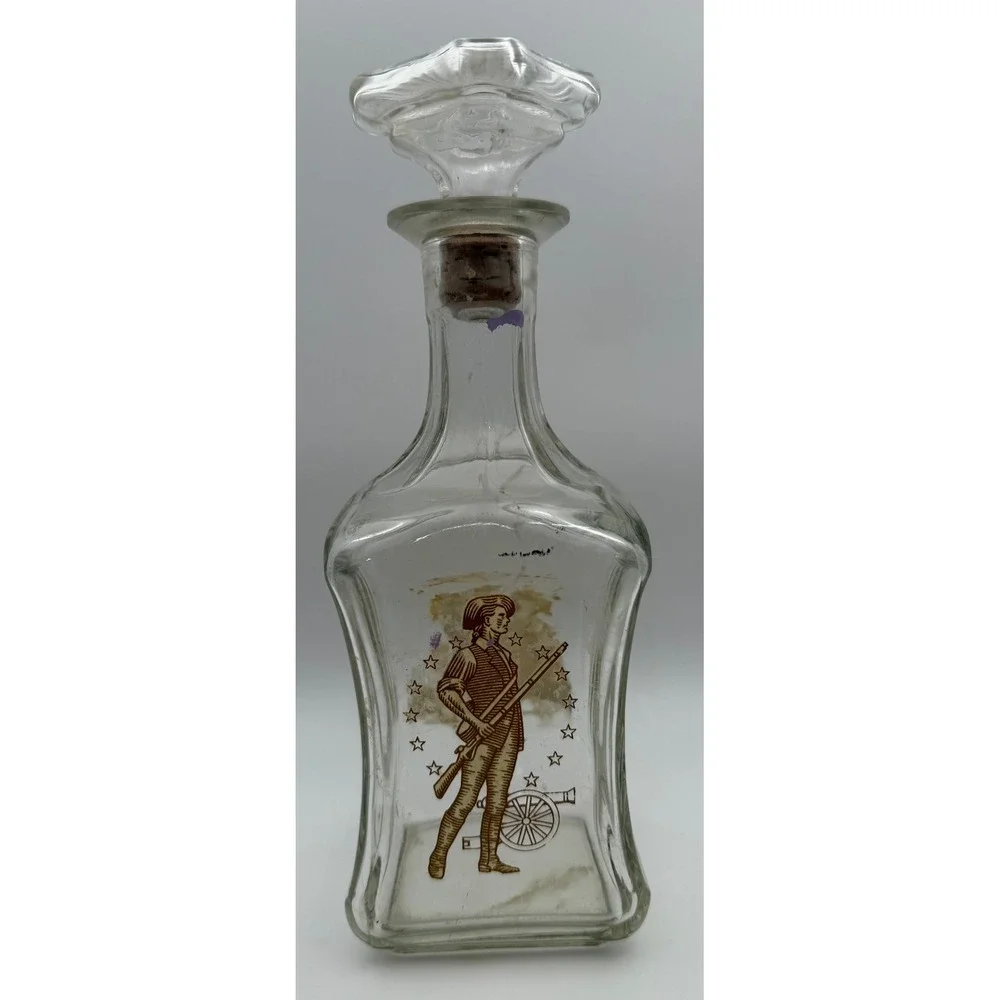 Vintage Old Fitzgerald Collectors Series Glass Decanter Revolutionary Soldier